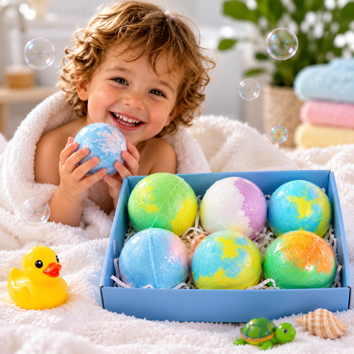 Splash Surprise 6-pack of kids' bath bombs with surprise toys inside