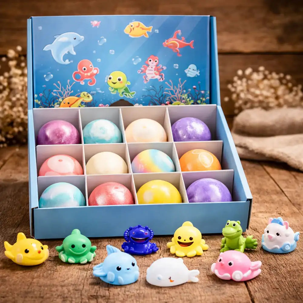 12 pack Bath Bombs for Kids with Surprise Toy Inside