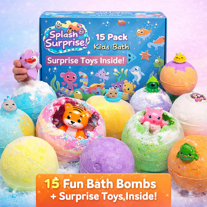 Kids Bath Bombs with Surprise Toy Inside (15 Pack)