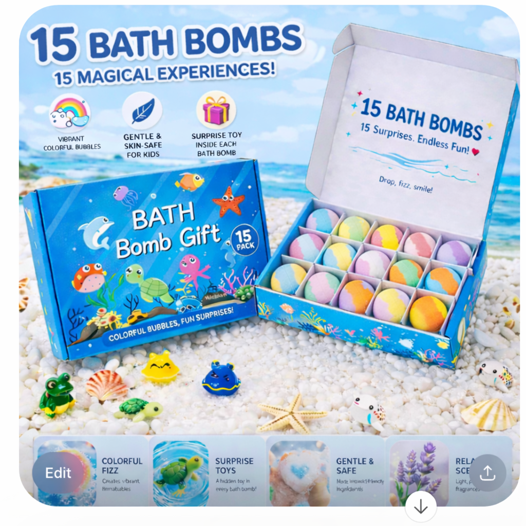 Kids Bath Bombs with Surprise Toy Inside (15 Pack)