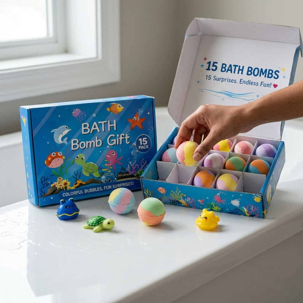 Kids Bath Bombs with Surprise Toy Inside (15 Pack)