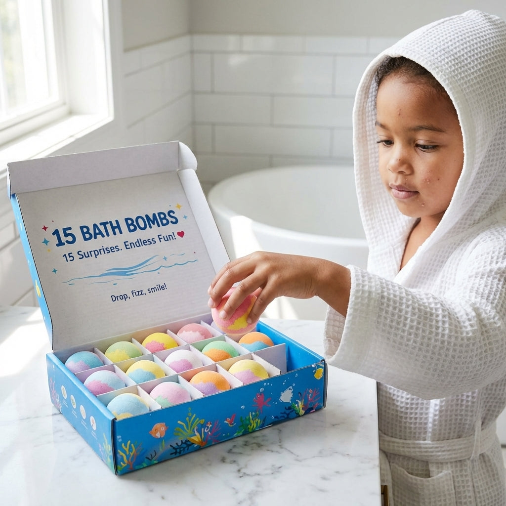 Kids Bath Bombs with Surprise Toy Inside (15 Pack)
