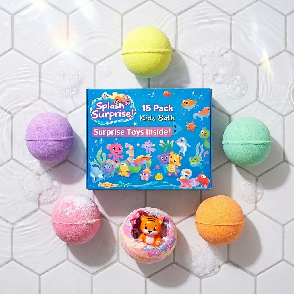 Kids Bath Bombs with Surprise Toy Inside (15 Pack)